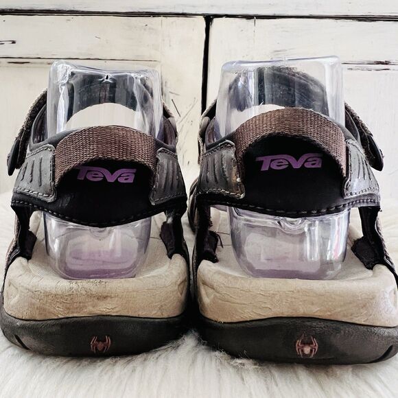 Teva Tirra Brown Strappy Outdoors Hiking Walking Sandals Shoc Pad - Size 8 - Picture 5 of 8